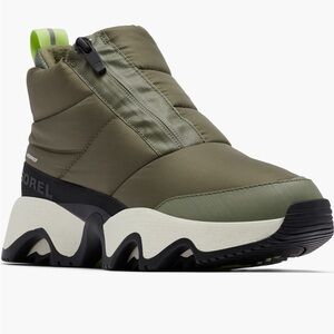 Sorel Kinetic Impact Waterproof Zip Bootie, Women’s, Stone Green/Black